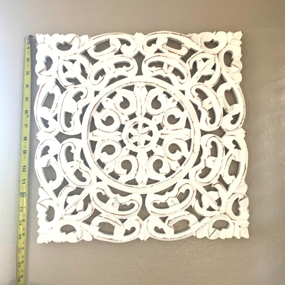 White distressed wood wall art - Picture 1 of 4